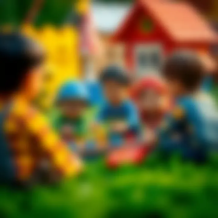 Group play encouraging teamwork