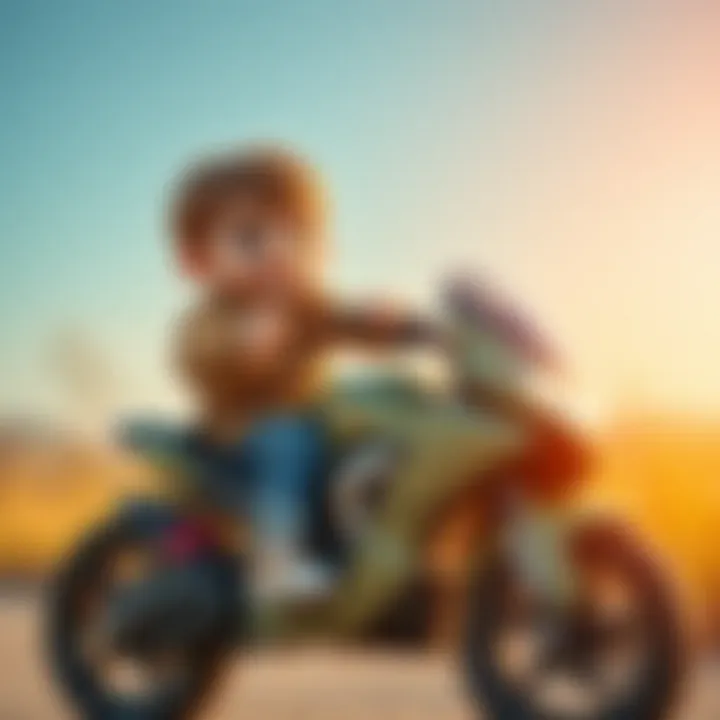 Child Enjoying an Electric Motorbike Child riding an electric motorbike