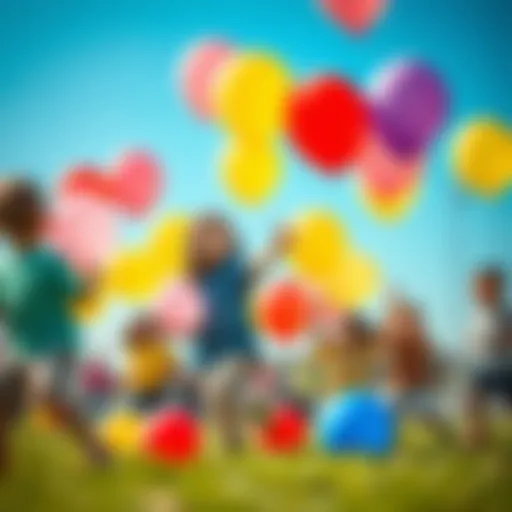 Children playing with balloons in a fun game