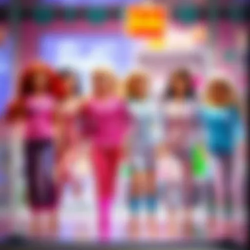 Colorful display of Barbie and Ken pajama sets showcasing their unique designs