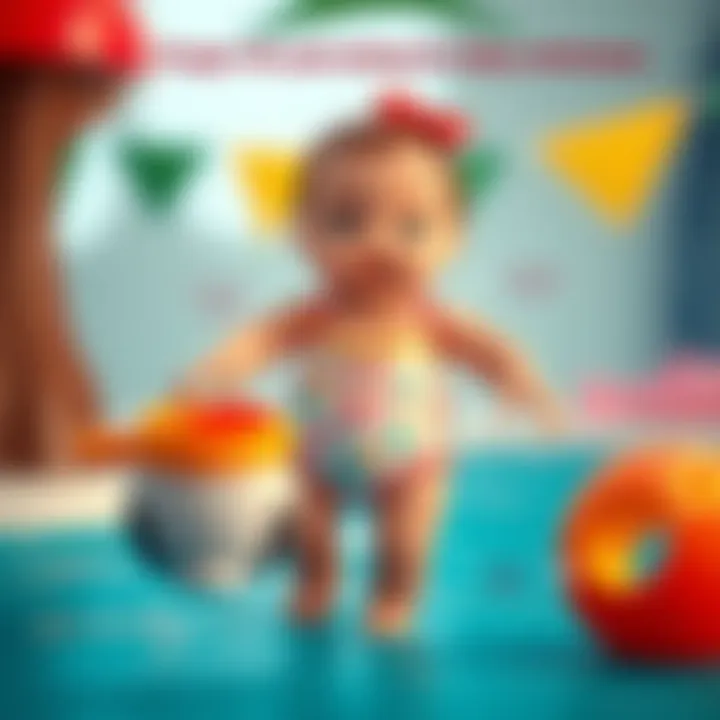 Diagram illustrating proper fit and sizing for baby swimwear