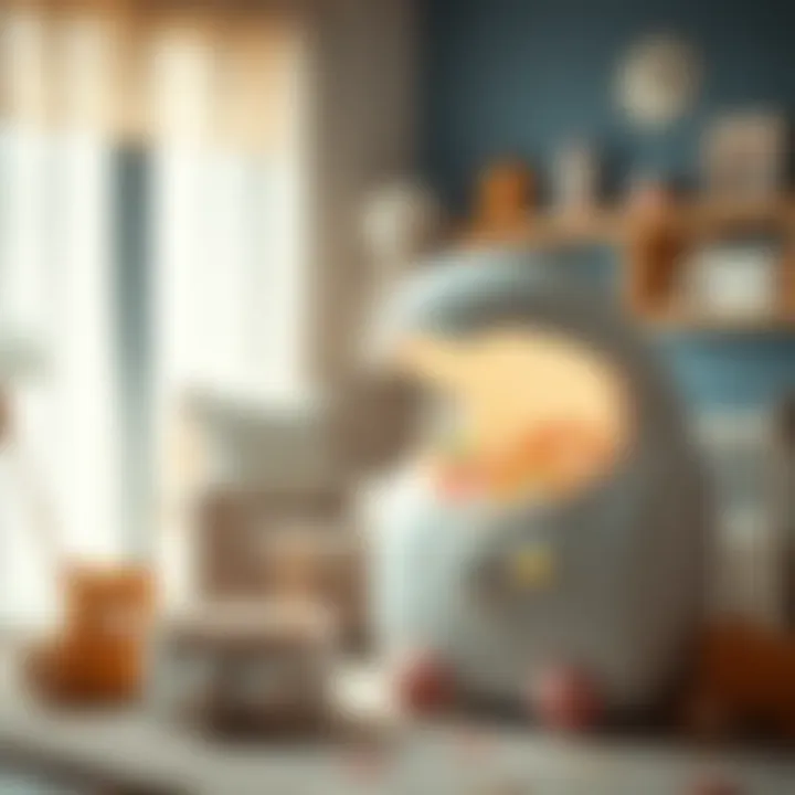 A modern baby air machine in a cozy nursery