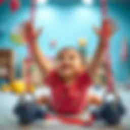 A baby engaging in playful gymnastics activities