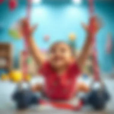 A baby engaging in playful gymnastics activities