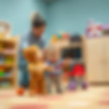 Trained instructor guiding infants in movements