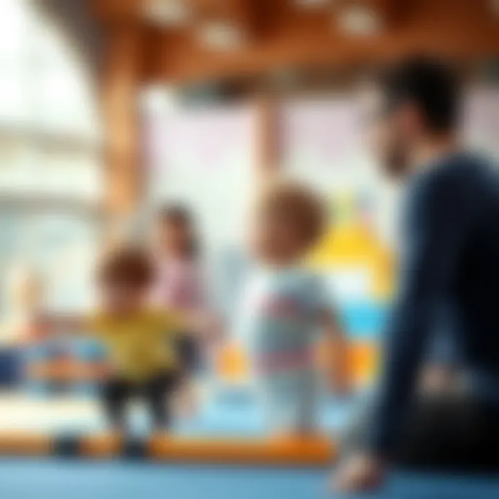 Parents observing their children during gymnastics