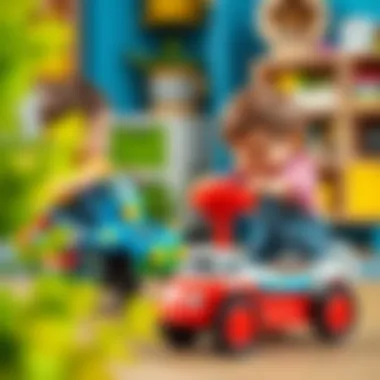 A playful scene showcasing motor skills development with Bim İlk Adım Arabası.