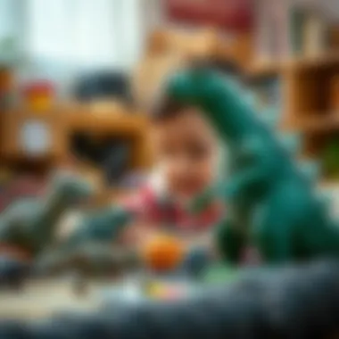 Godzilla Toys and Child Development A child playing with Godzilla toys, illustrating their impact on child development.