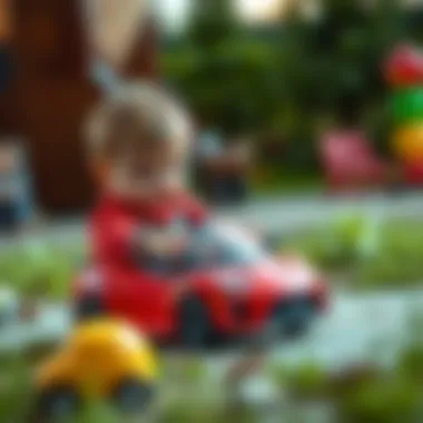 Enhancing Motor Skills Through Play Child playing with an openable toy car, enhancing motor skills