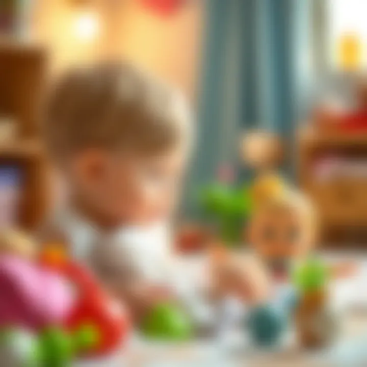 Child engaging with a doll in a nurturing activity