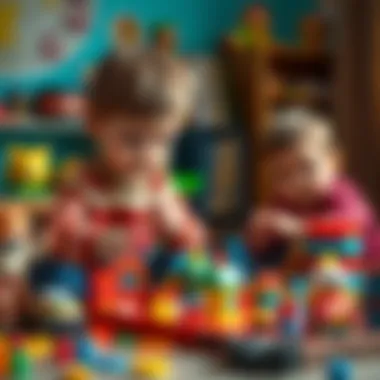 Children exploring toys that enhance cognitive development