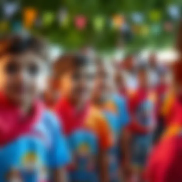 Children enjoying wearing Kral Şakir shirts at a colorful event