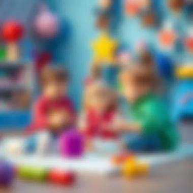 A playful scene illustrating children engaging with toy dolls, highlighting developmental benefits