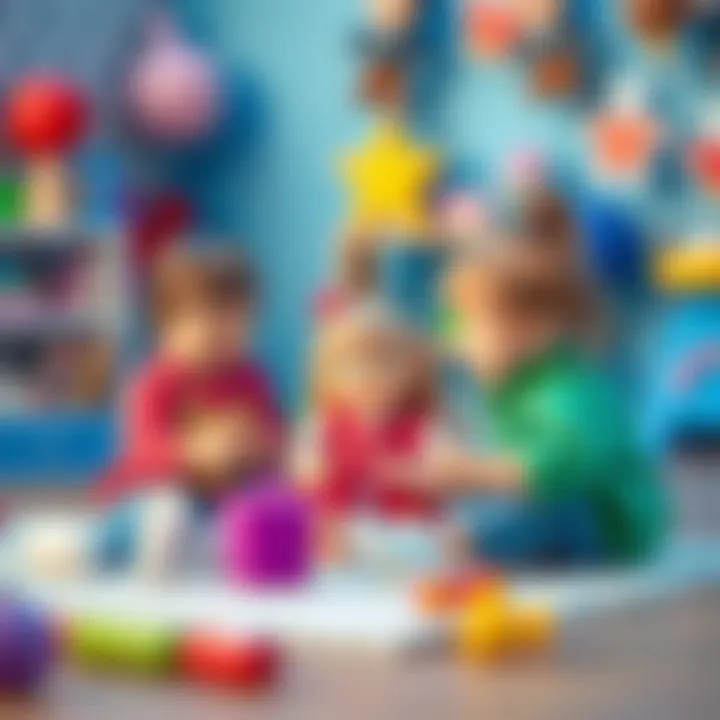 A playful scene illustrating children engaging with toy dolls, highlighting developmental benefits