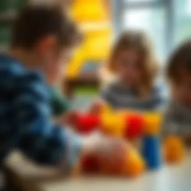 Children engaging in a strategic game with colorful cups