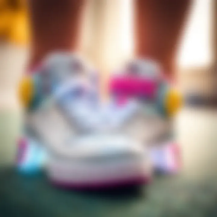 Close-up of musical shoes showcasing innovative design