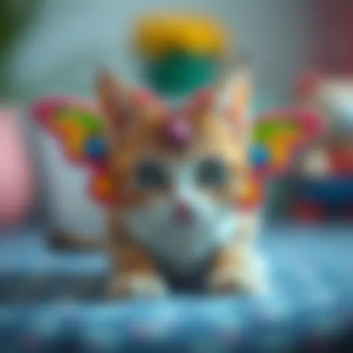 Colorful butterfly cat toy designed for children's play