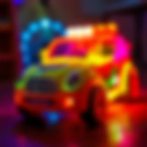 Colorful light-up toy car for children