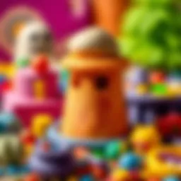 Colorful playdough creations showcasing children's imagination.