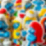 Colorful Smurfs stickers showcasing various characters