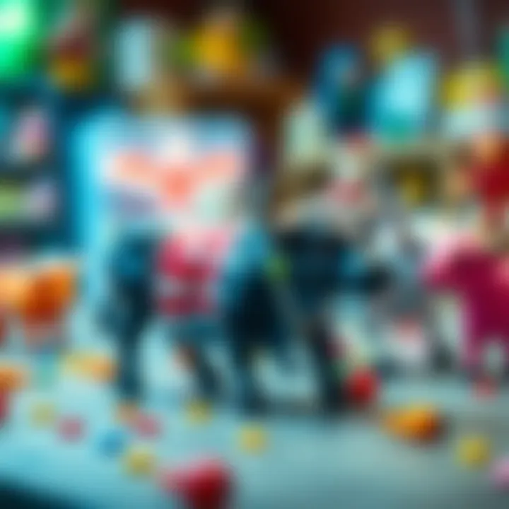 Informed Choices by Parents Parents selecting toy bulls for their children