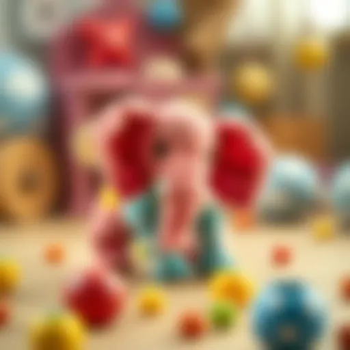 A colorful plush elephant toy that sparks children's imagination.