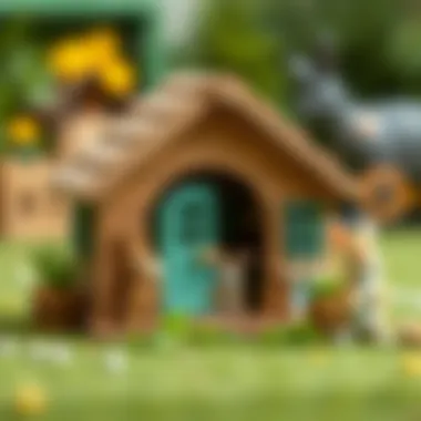 Showcasing Unique Aspects of Rabbit Housing A beautifully crafted rabbit house showcasing unique features