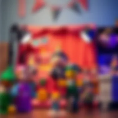 Creative birthday photo booth setup with props