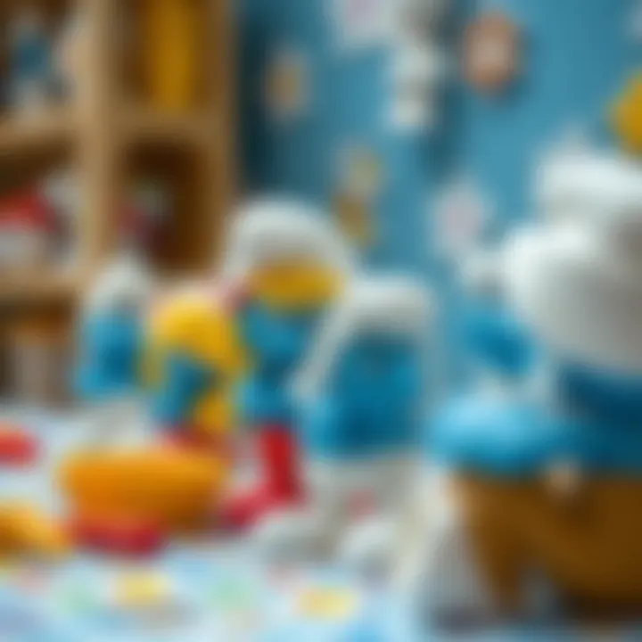 Creative usage of Smurfs stickers in children's arts and crafts