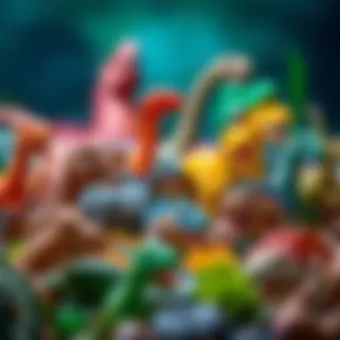 Popular dinosaur toy brands showcased together