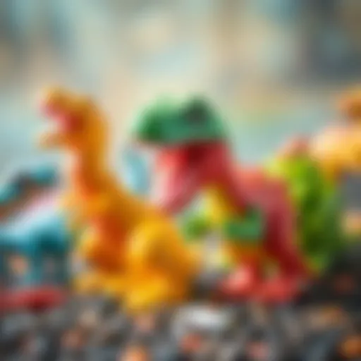 Colorful dinosaur toys for imaginative play