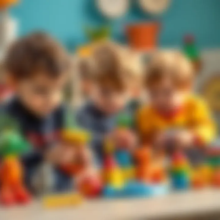 Educational Play with Dodo Toys Children playing with dodo toys, emphasizing their educational value