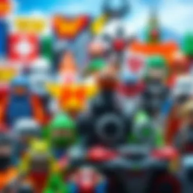 A variety of popular toy brands displayed together