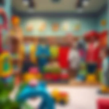 An organized play area filled with various costumes, encouraging imaginative play.