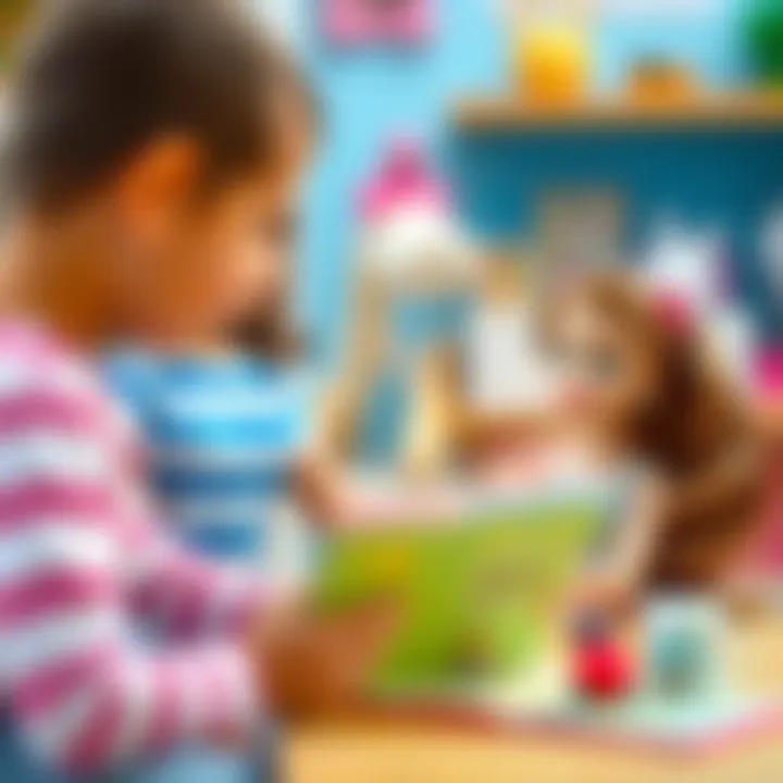 Educational Aspects of Barbie Toys Educational benefits of Barbie toys illustrated with kids learning