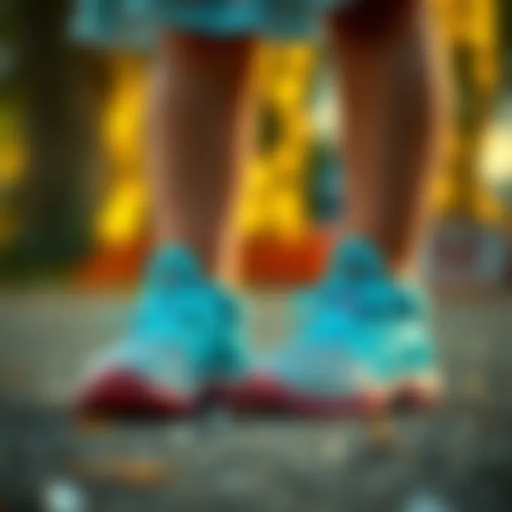 Child playing with Elsa shoes