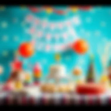 A festive birthday table setup with treats