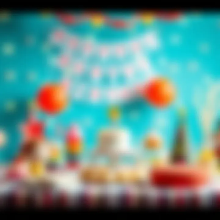 A festive birthday table setup with treats