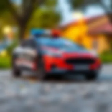 Safety features highlighted in a Ford police electric car