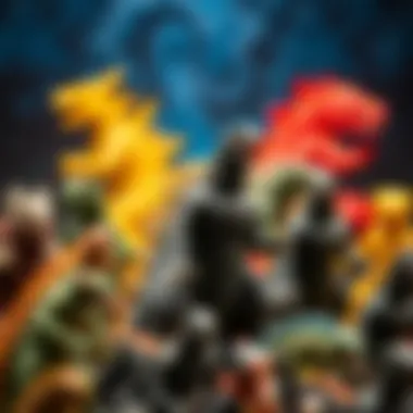 Diverse Types of Godzilla Action Figures An array of different types of Godzilla action figures designed for children and collectors.
