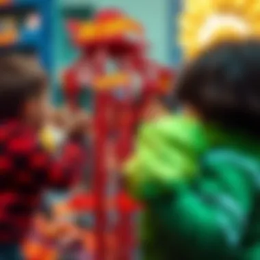 Children engaging with the Hot Wheels City Wheel Tower during playtime