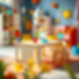 Elegant design of an IKEA children's table in a vibrant playroom.