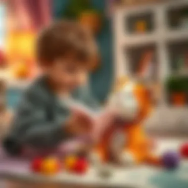 Imaginative Play with the IKEA Plush Cat A child using the IKEA plush cat in imaginative play, creating a story.