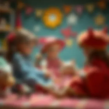 Imaginative Play with Dolls Girls engaging in imaginative play with dolls and costumes