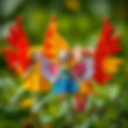 Colorful winged dolls promoting creativity