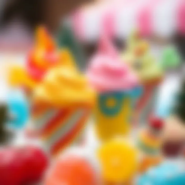 Colorful Winter Wonderland Flavors Colorful ice cream flavors inspired by a winter wonderland theme