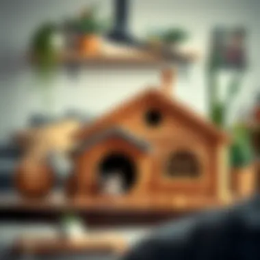 Stylish Wooden Cat House in Home Decor Stylish wooden cat house blending with home decor