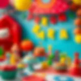 Colorful Kral Şakir themed birthday decorations