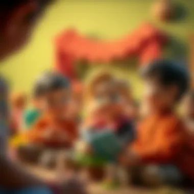 Engaging Young Minds with Kral Şakir A captivating scene depicting children's reactions to Kral Şakir's stories.