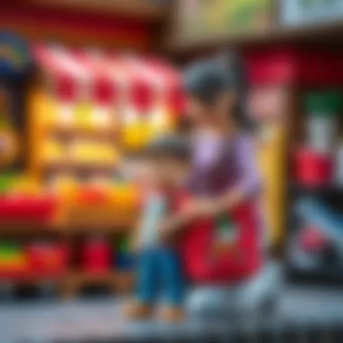 Parent assisting child with their Kral Şakir bag